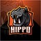 Hippo esport mascot logo design