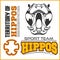 Hippo head - sport team. Mascot vector illustration