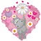 Hippo with hearts and flower