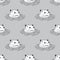 Hippo hippopotamus Seamless Pattern Vector wallpaper background gray