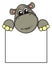 Hippo holding a blank plate