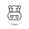 Hippo icon. Trendy modern flat linear vector Hippo icon on white