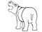 Hippo, linear stylized picture. Outline. Logo or symbol