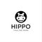 Hippo logo design silhouette Vector Stock Illustration . Hippo Head Logo design Black
