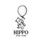 Hippo logo icon design vector. cute hippo beautiful card