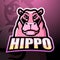 Hippo mascot esport logo design