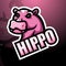 Hippo mascot esport logo design