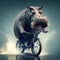 Hippo Riding a Bicycle