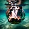 Hippo underwater - ai generated image