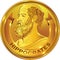 Hippocrates gold style portrait, vector