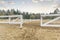 Hippodrome for English riding show jumping horse training sand barrier