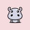 Hippopotamus cute cartoon character posing sitting relaxed