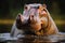 Hippopotamus exhibits aggression, showcasing territorial and assertive behaviors