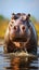 Hippopotamus exhibits aggression, showcasing territorial and assertive behaviors