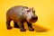 hippopotamus figure isolated on red background