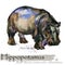 Hippopotamus hand drawn watercolor illustration