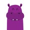 Hippopotamus hippo face head icon. Kawaii animal. Cute cartoon funny baby character. Behemoth river-horse. Baby clothes kids print