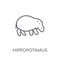 Hippopotamus linear icon. Modern outline Hippopotamus logo conce