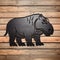 Hippopotamus Metal Name Sign