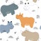 Hippopotamus seamless pattern. childish Vector illustration for fabric, textile, clothes, wallpaper.