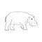 Hippopotamus vector illustration with simple hand drawn doodle design