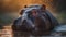 Hippopotamus in water, Kruger National Park, South Africa