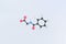 Hippuric acid molecule made with balls, isolated molecular model. 3D rendering