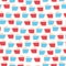 Hipster 3d anaglyph red and blue cinema glass icon. Flat retro seamless pattern, cover illustration