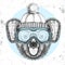 Hipster animal koala in winter hat and snowboard goggles. Hand drawing Muzzle of koala
