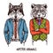 Hipster Animals Set