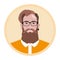 Hipster avatar. Man with mustache and beard