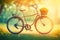 Hipster bicycle with basket full of fresh flowers ai generative