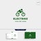 hipster bike electric logo design vector power vehicle icon symbol isolated