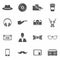 Hipster Black Icons Set