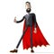 Hipster cartoon businessman with red mantle - bravery, courage, superhero concept - 3D illustration