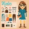 Hipster character pack for geek girl