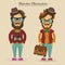 Hipster characters illustration