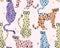 Hipster cheetah seamless pattern with hearts. Cute background.