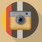 Hipster colorful realistic photo camera icon with