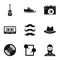 Hipster culture icons set, simple style