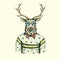 Hipster deer like a man dressed in the blouse