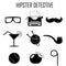 Hipster detective icon vector