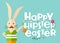 Hipster easter rabbit greeting card