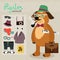 Hipster elements for puppy dog