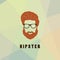 Hipster face logo.