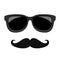 Hipster face moustaches and glasses