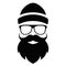 Hipster face vector cartoon