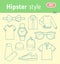 Hipster fashion look. Set of mens clothing.