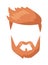 Hipster fashion man hair and beards mustache character vector illustration.