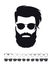 Hipster Fashion Set. Bearded Face Avatar Silhouette. Haircuts, B